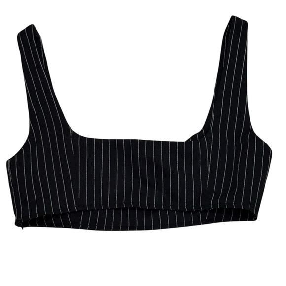 PRINCESS POLLY - SIZE 6- DARK NAVY / BLACK and White Striped Women's CROP / B11 - Picture 5 of 9